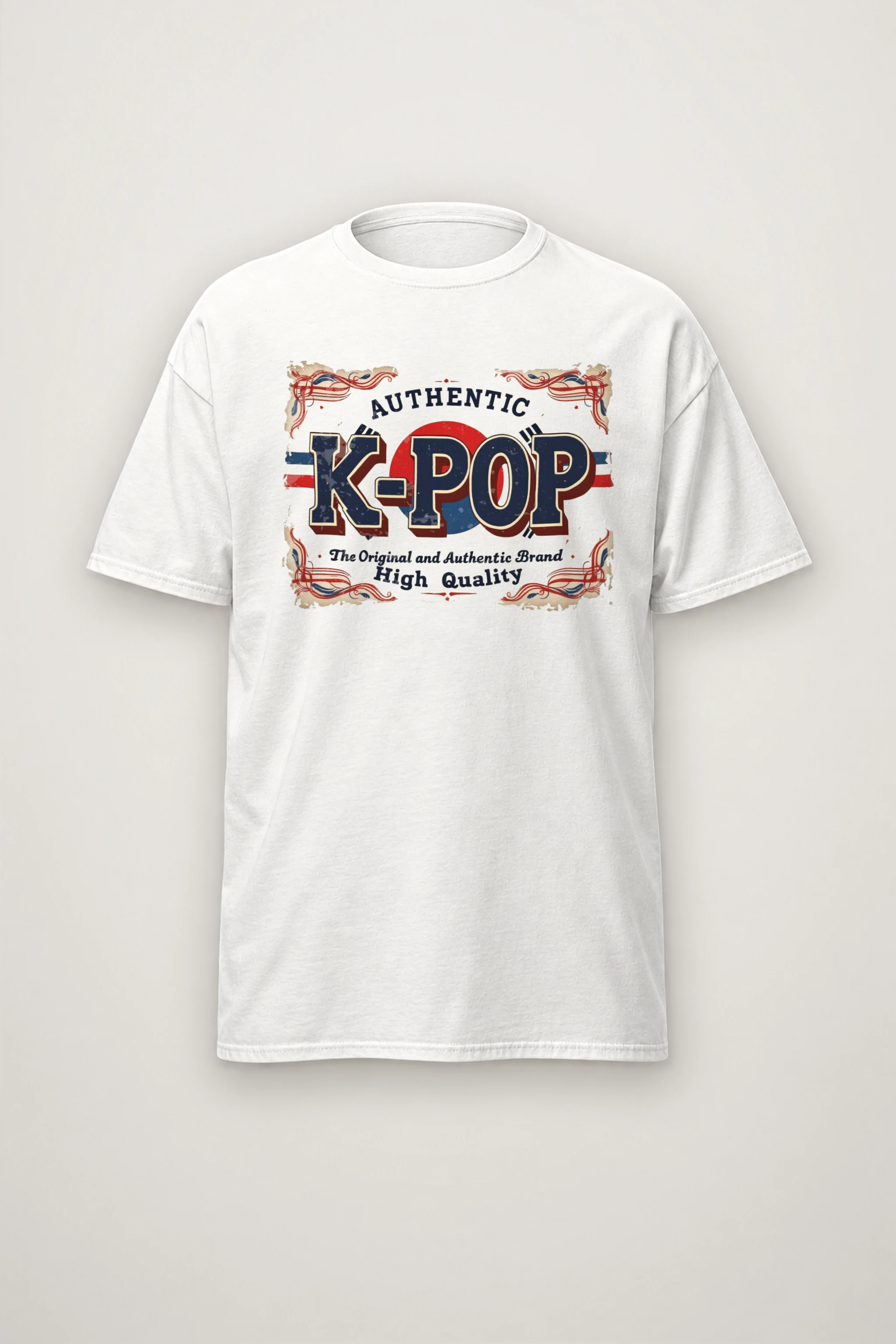 "Authentic K-Pop Emblem" Heavyweight Unisex Crewneck T-shirt