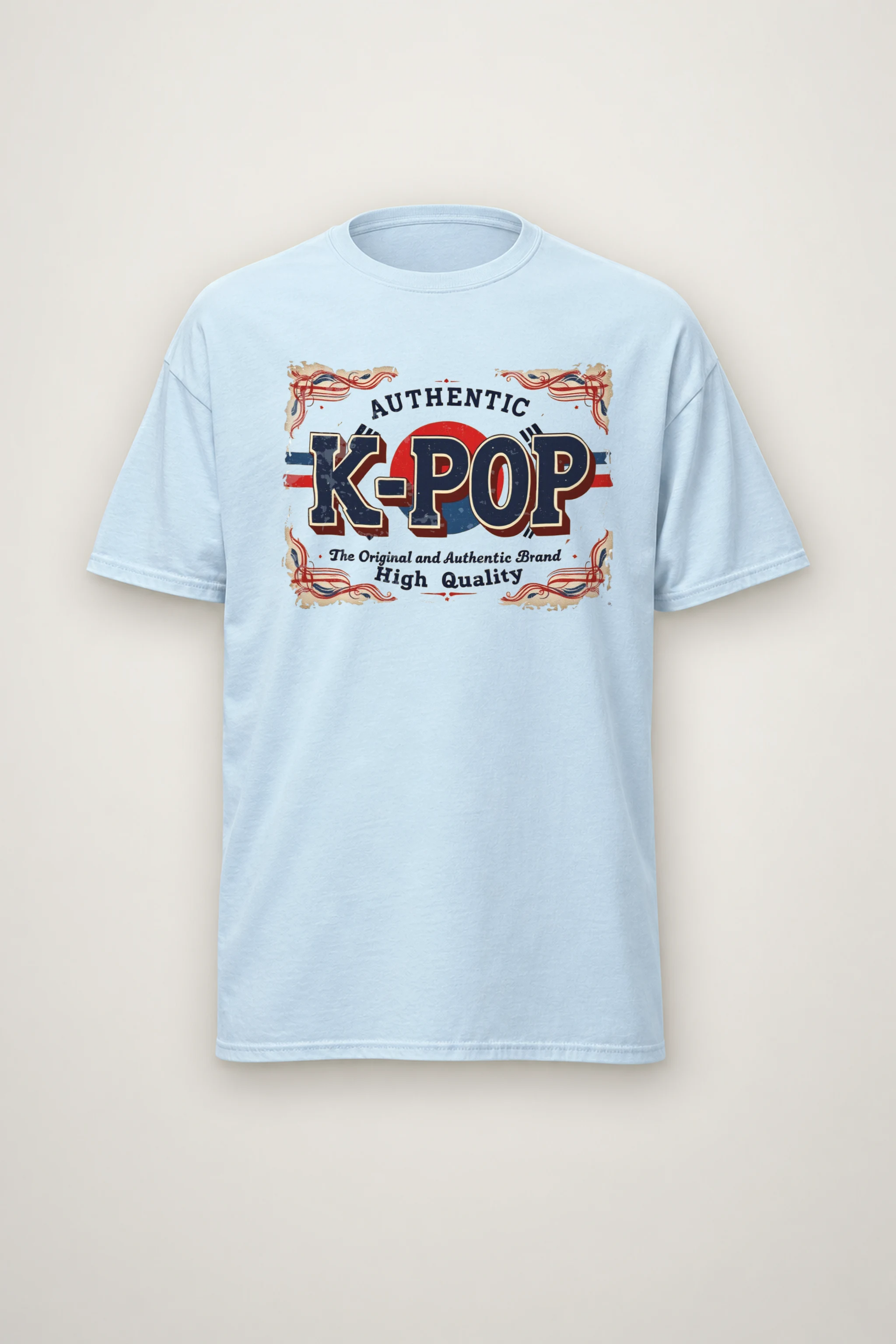 "Authentic K-Pop Emblem" Heavyweight Unisex Crewneck T-shirt
