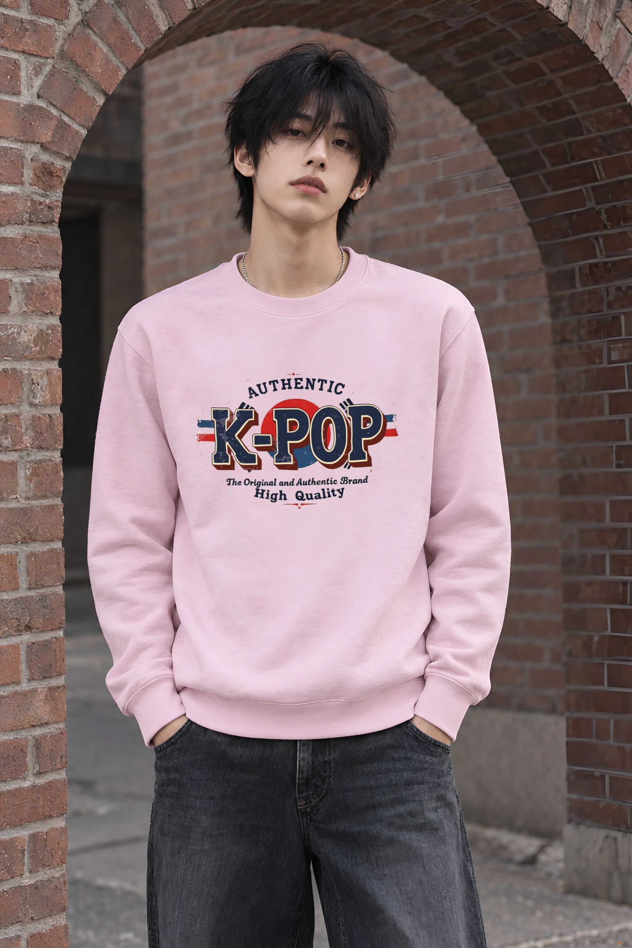 "Authentic K-Pop" Heavy Blend Unisex Crewneck Sweatshirt