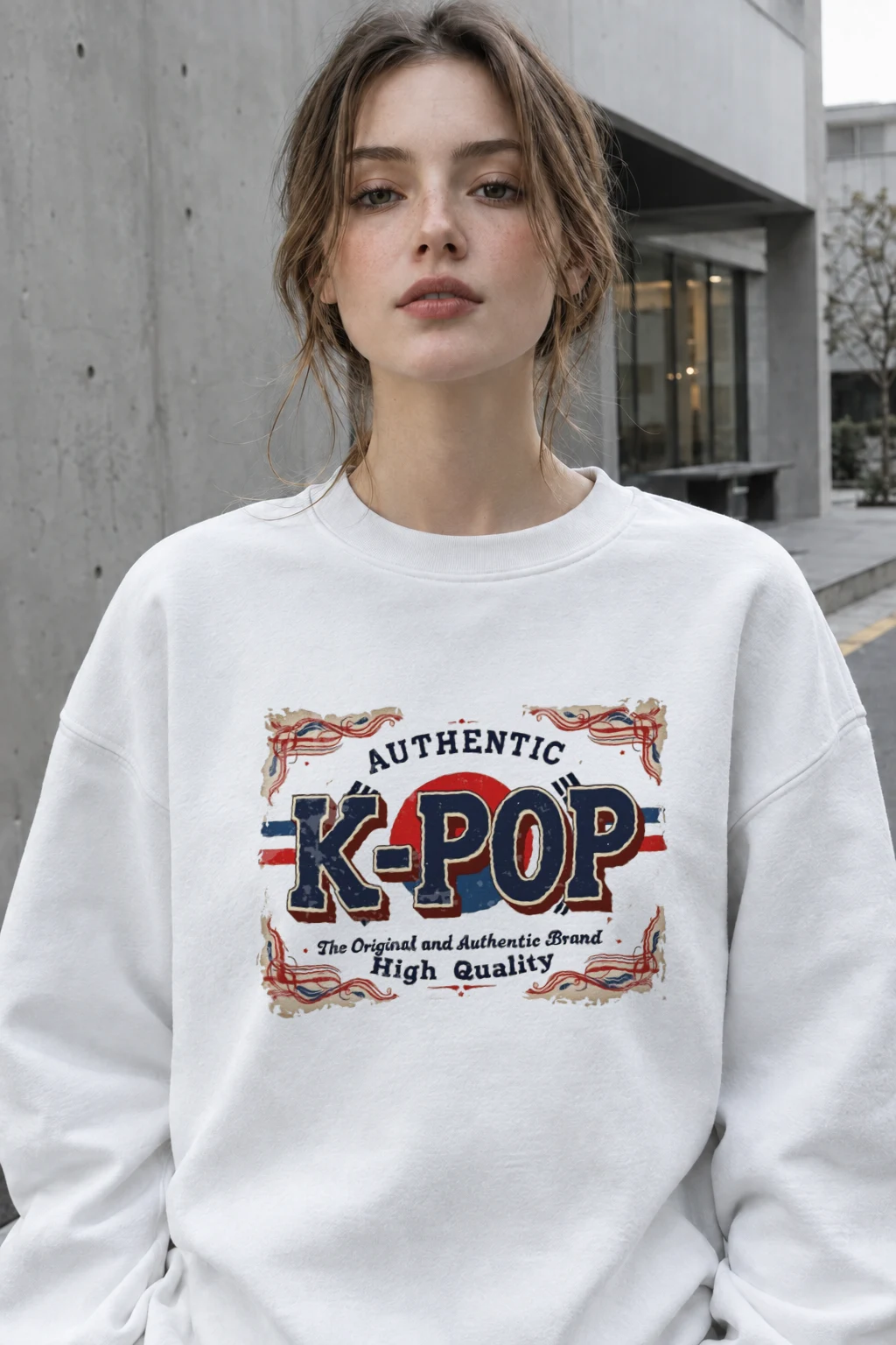 "Authentic K-Pop" Heavy Blend Unisex Crewneck Sweatshirt | Gildan 18000