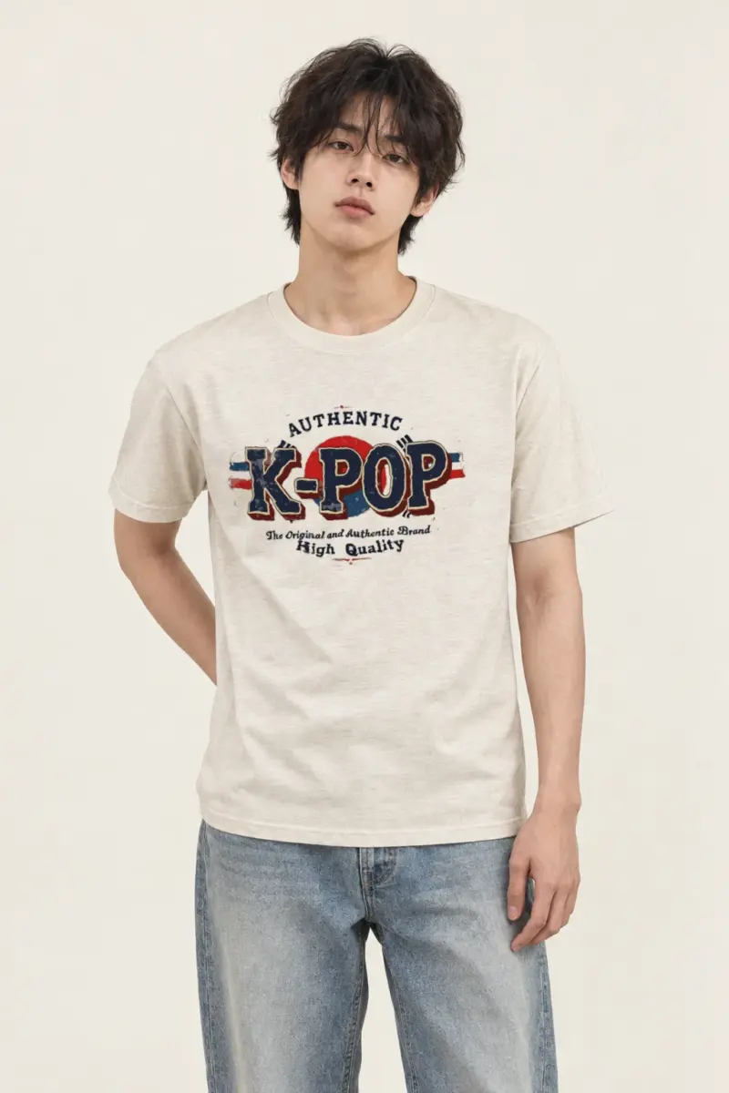 "Authentic K-Pop" Heavyweight Unisex Crewneck T-shirt