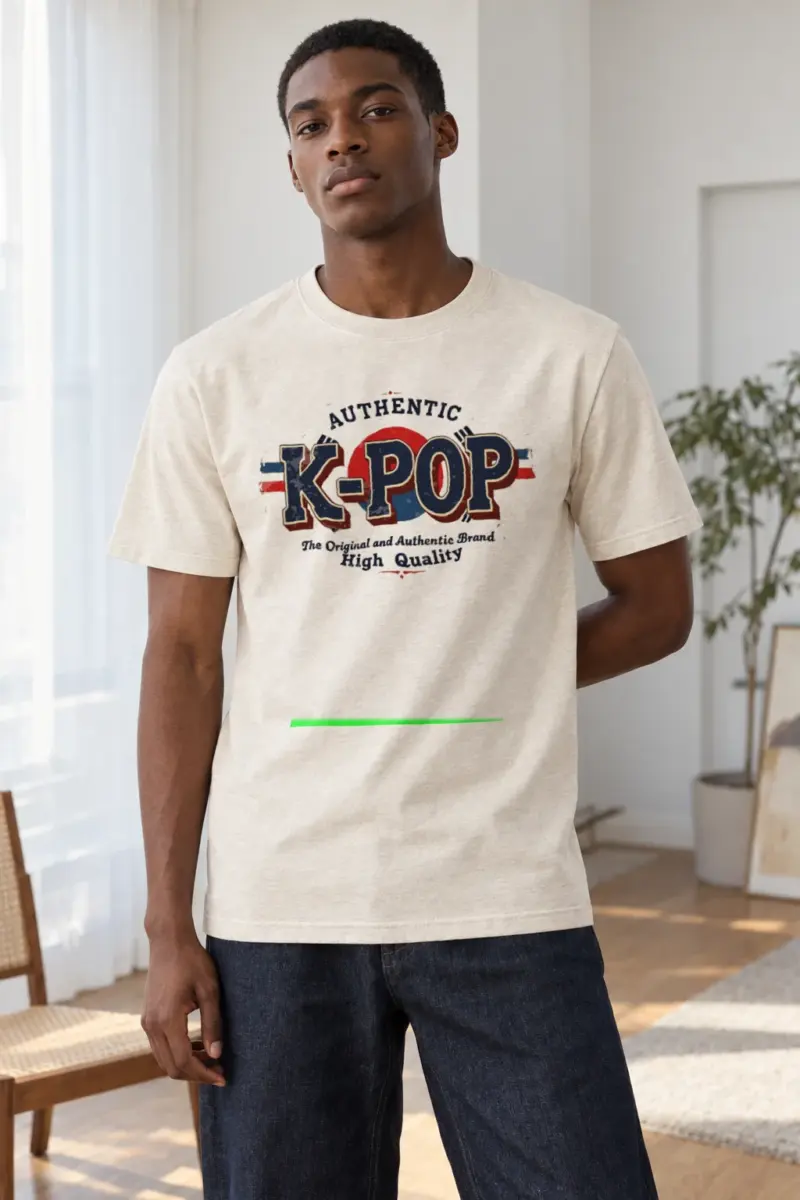 "Authentic K-Pop" Heavyweight Unisex Crewneck T-shirt | Gildan 5000
