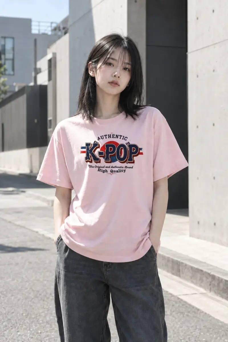 "Authentic K-Pop" Heavyweight Unisex Crewneck T-shirt | Gildan 5000