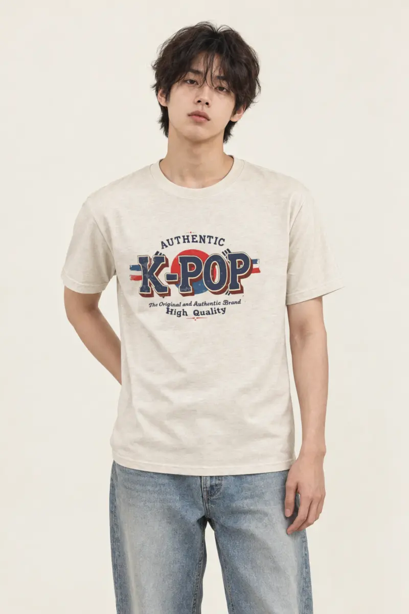 "Authentic K-Pop" Heavyweight Unisex Crewneck T-shirt