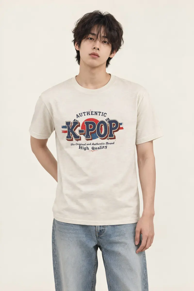 "Authentic K-Pop" Heavyweight Unisex Crewneck T-shirt