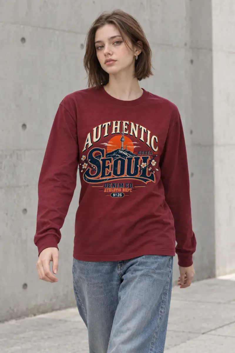 "Authentic Seoul Denim" Unisex Longsleeve T-shirt