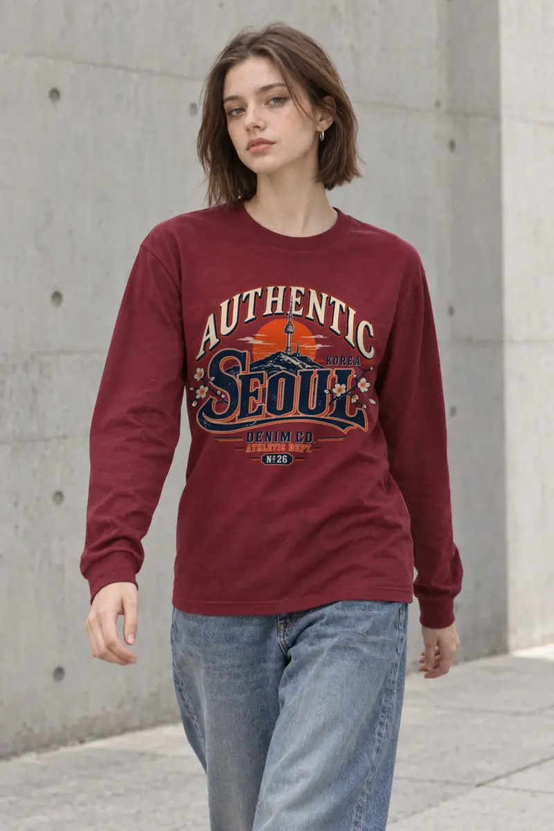 "Authentic Seoul Denim" Unisex Longsleeve T-shirt