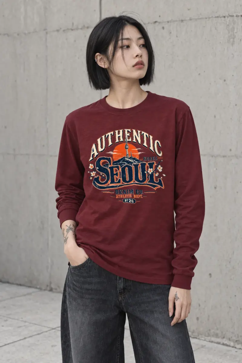"Authentic Seoul Denim" Unisex Longsleeve T-shirt