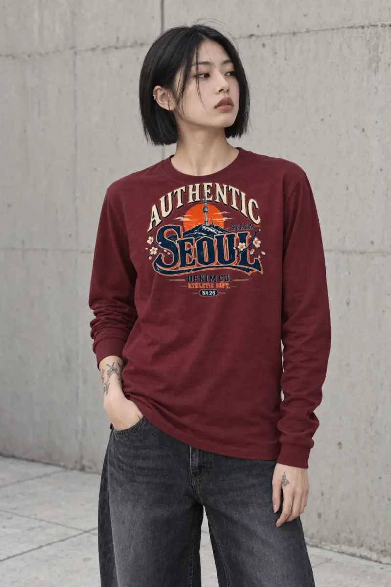 "Authentic Seoul Denim" Unisex Longsleeve T-shirt
