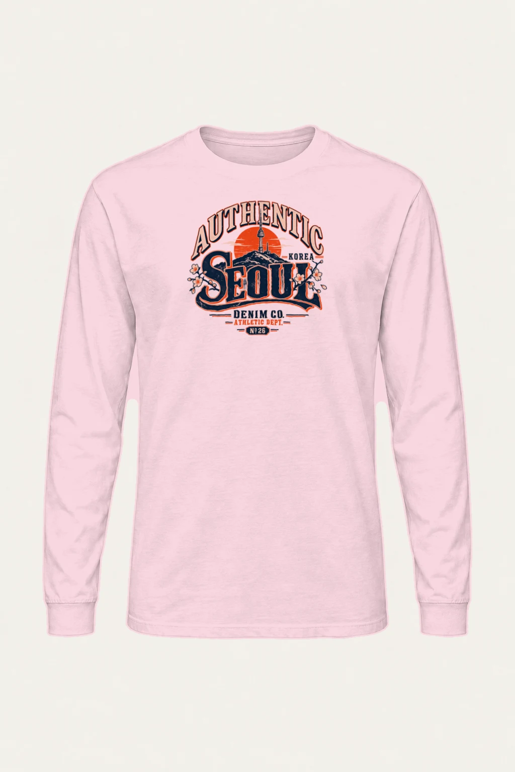 "Authentic Seoul Denim" Unisex Longsleeve T-shirt | Gildan 2400