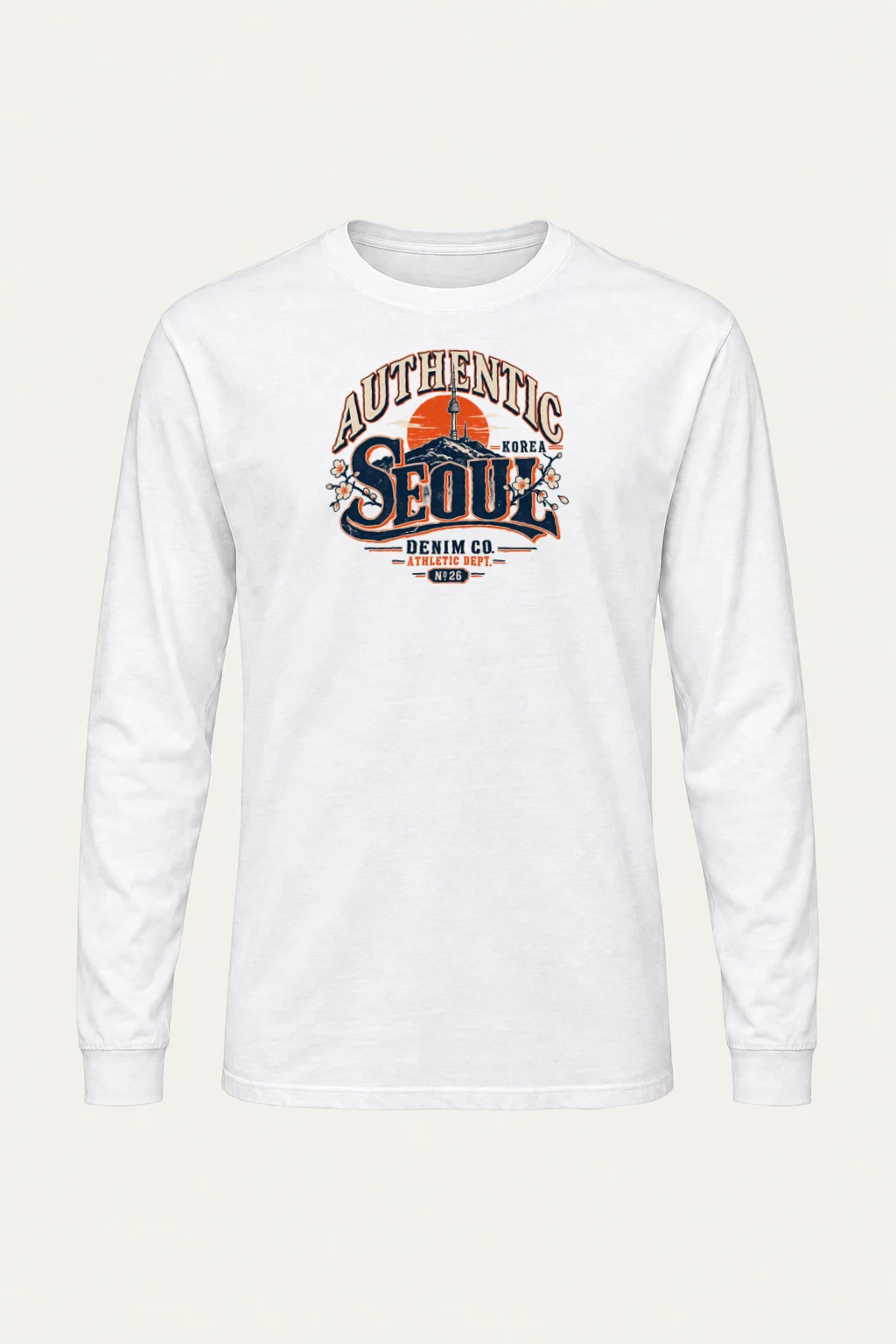 "Authentic Seoul Denim" Unisex Longsleeve T-shirt | Gildan 2400