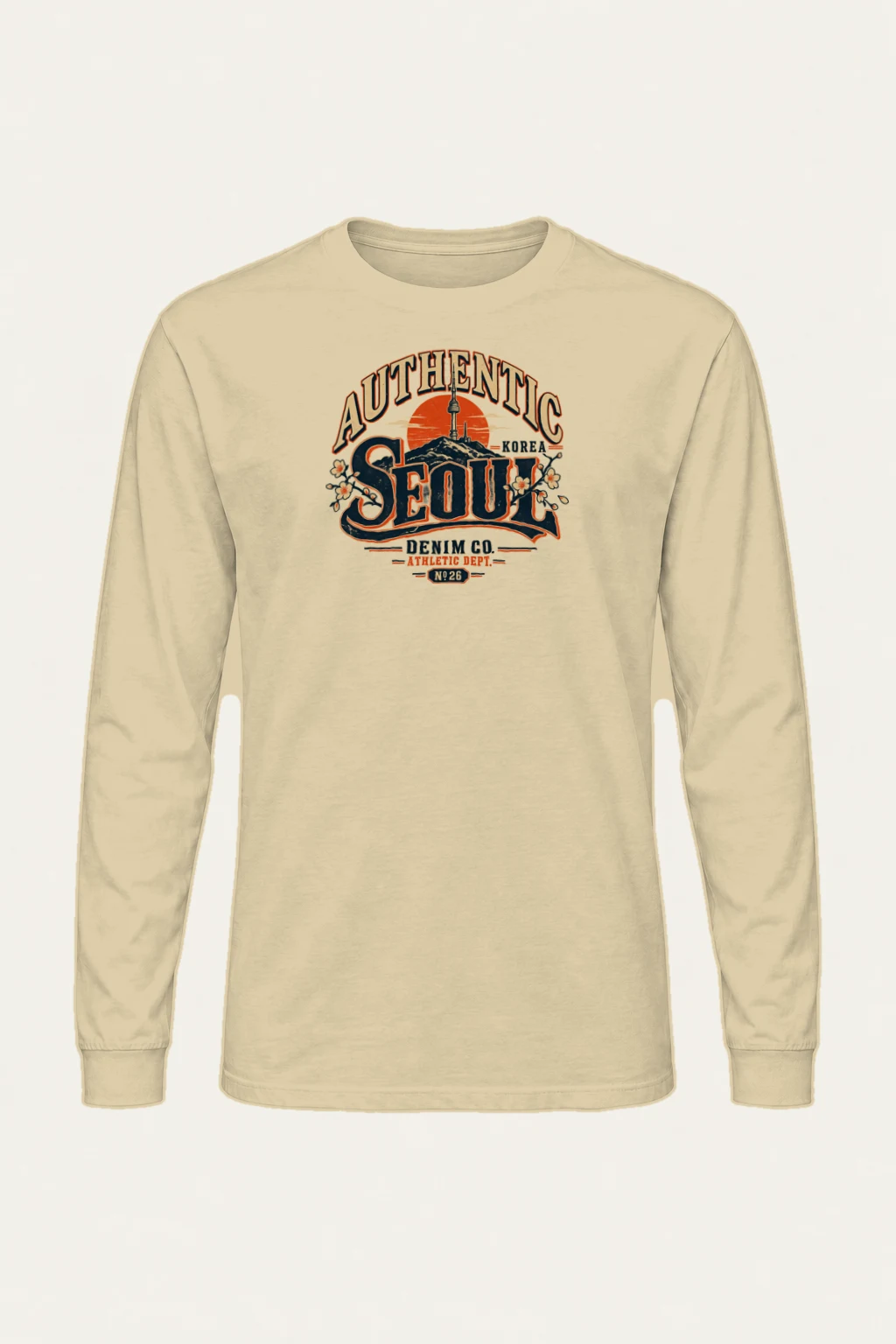"Authentic Seoul Denim" Unisex Longsleeve T-shirt | Gildan 2400