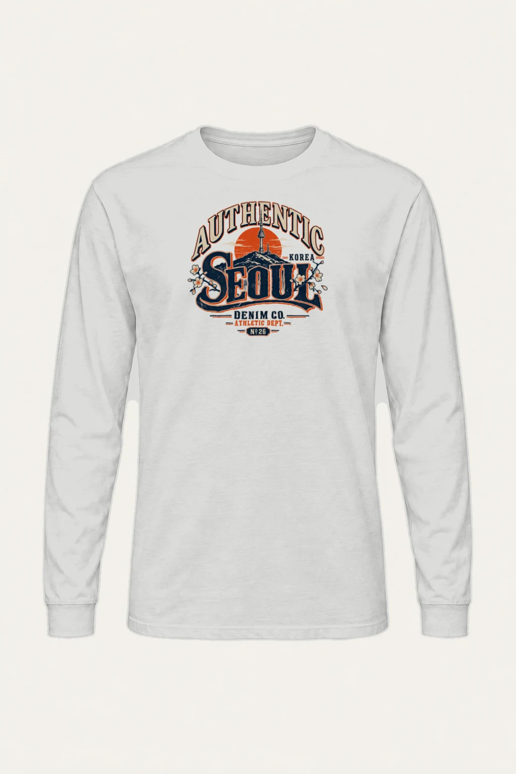 "Authentic Seoul Denim" Unisex Longsleeve T-shirt | Gildan 2400