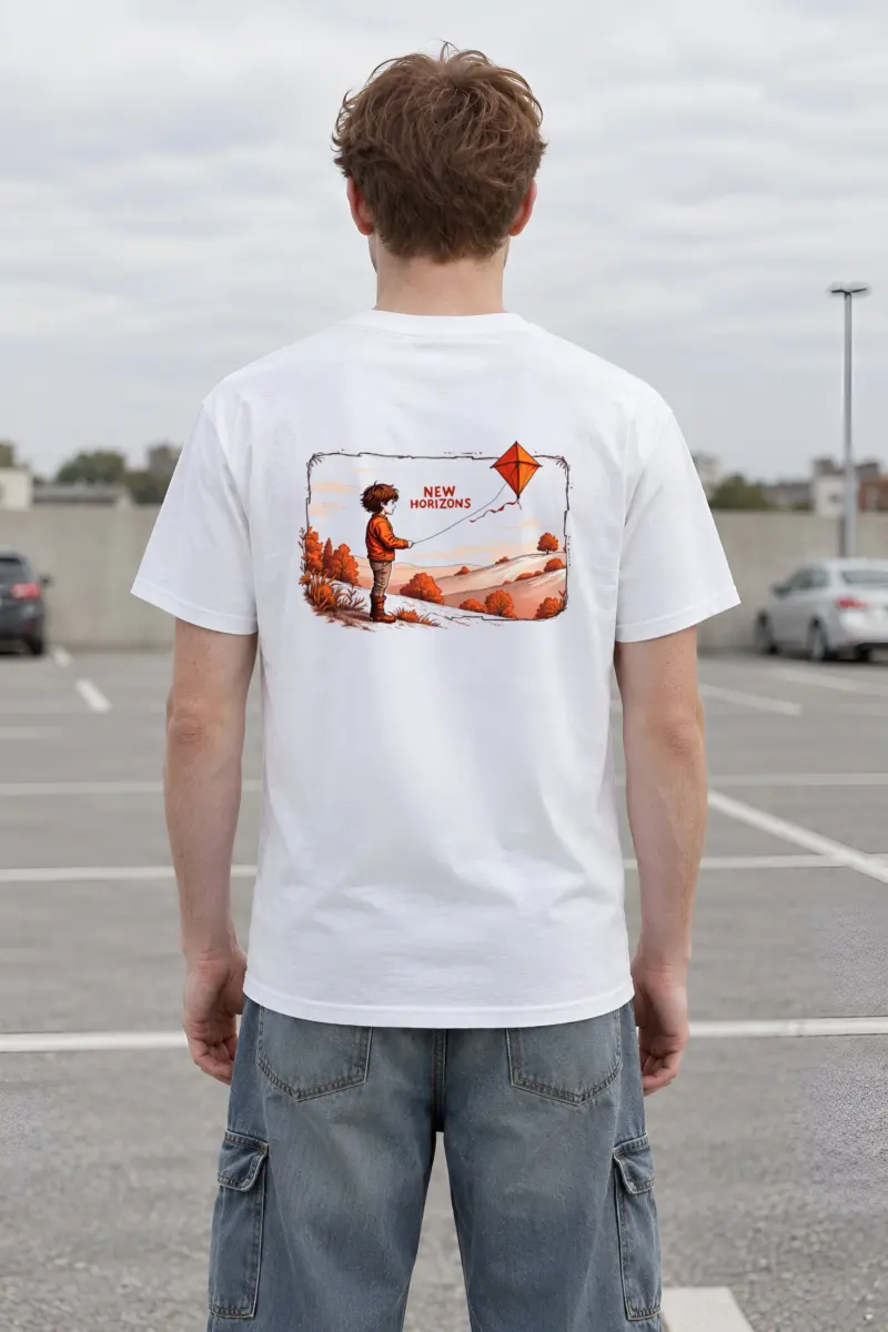"Autumn Kite Flight" Heavyweight Unisex Crewneck T-shirt