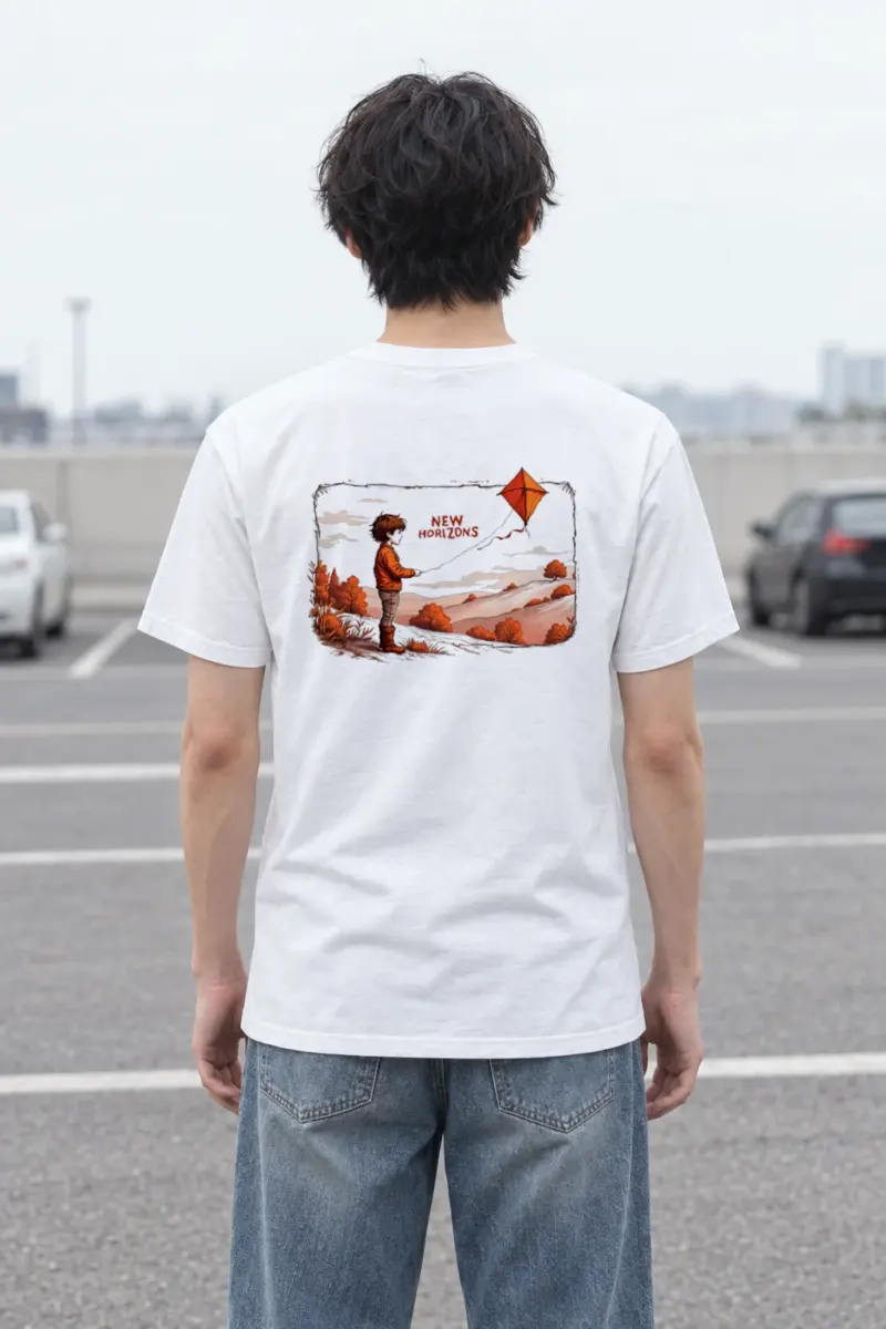 "Autumn Kite Flight" Heavyweight Unisex Crewneck T-shirt
