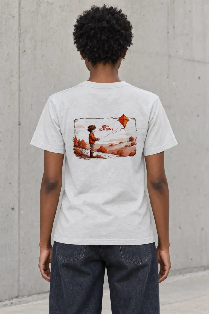"Autumn Kite Flight" Heavyweight Unisex Crewneck T-shirt | Gildan 5000