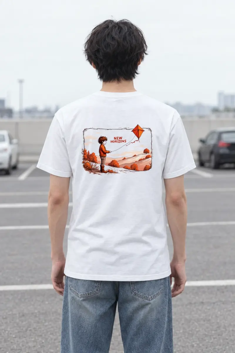 "Autumn Kite Flight" Heavyweight Unisex Crewneck T-shirt