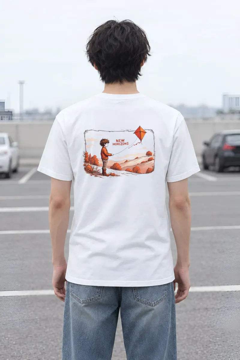 "Autumn Kite Flight" Heavyweight Unisex Crewneck T-shirt