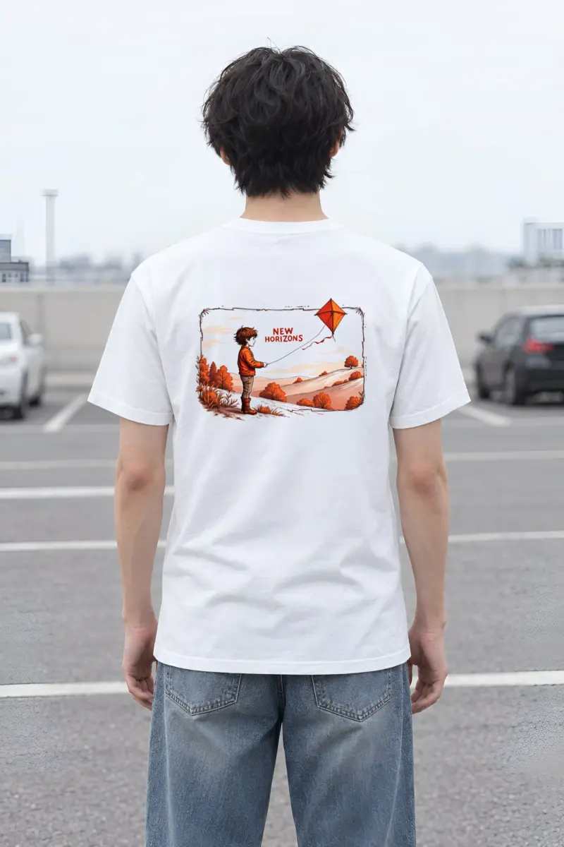 "Autumn Kite Flight" Heavyweight Unisex Crewneck T-shirt