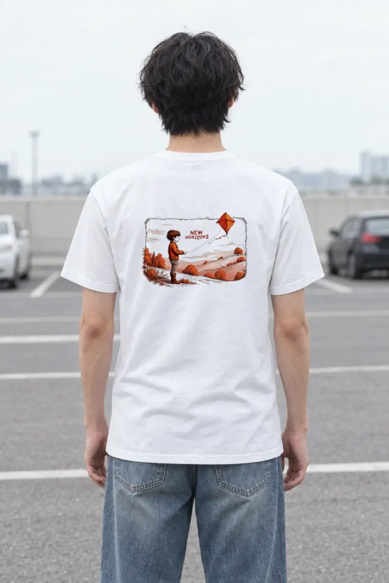 "Autumn Kite Flight" Heavyweight Unisex Crewneck T-shirt
