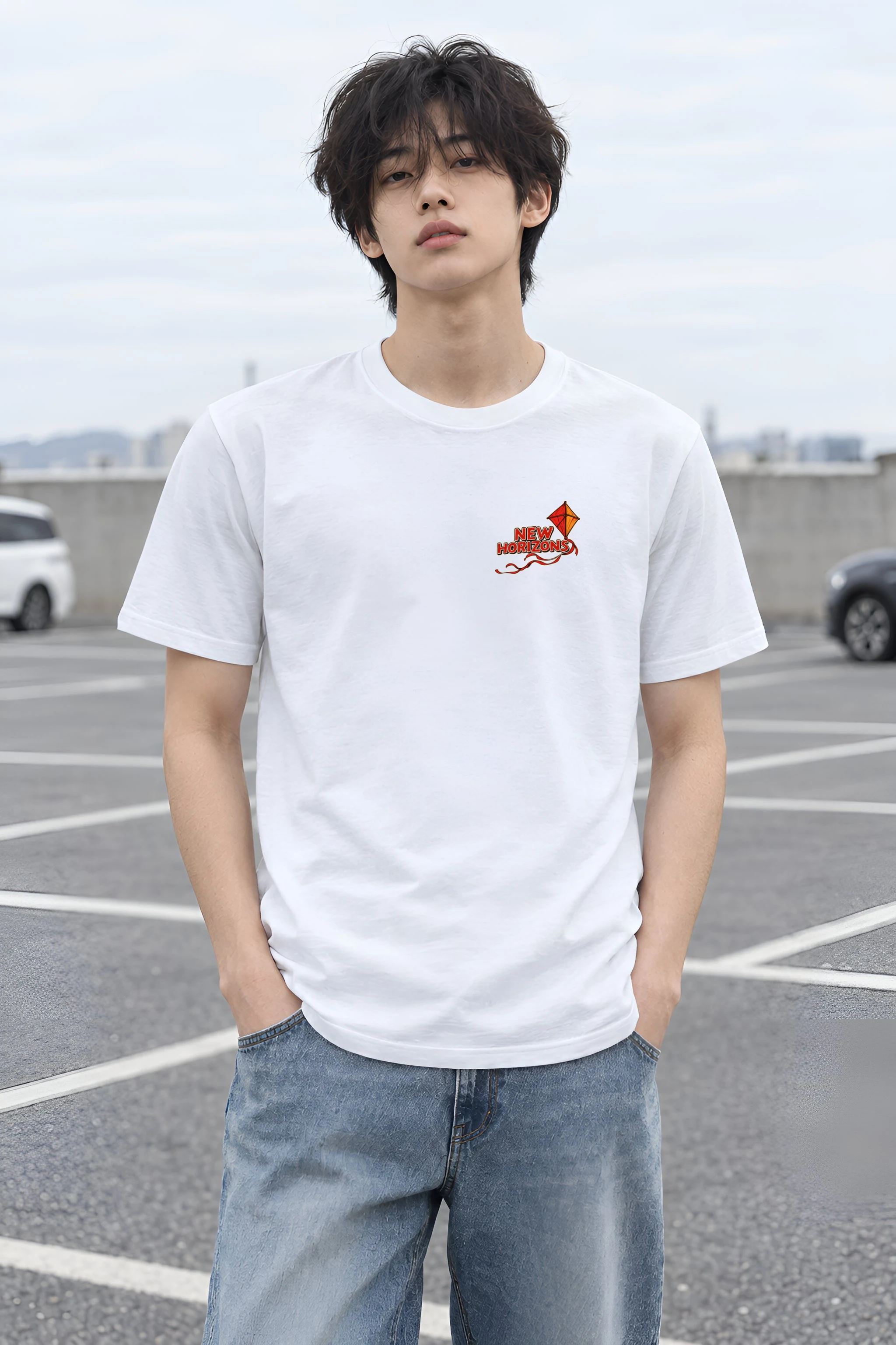 "Autumn Kite Flight" Heavyweight Unisex Crewneck T-shirt