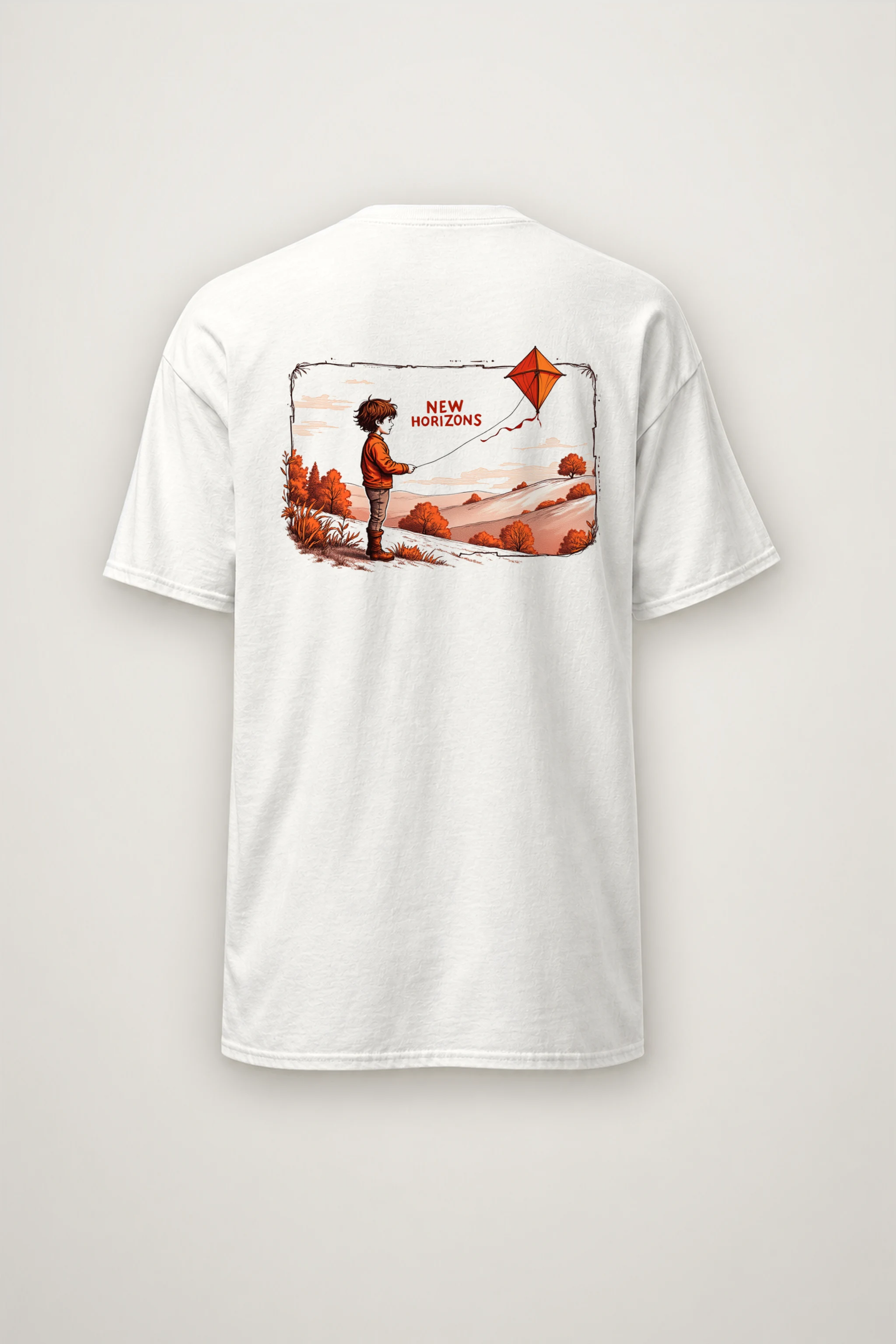 "Autumn Kite Flight" Heavyweight Unisex Crewneck T-shirt