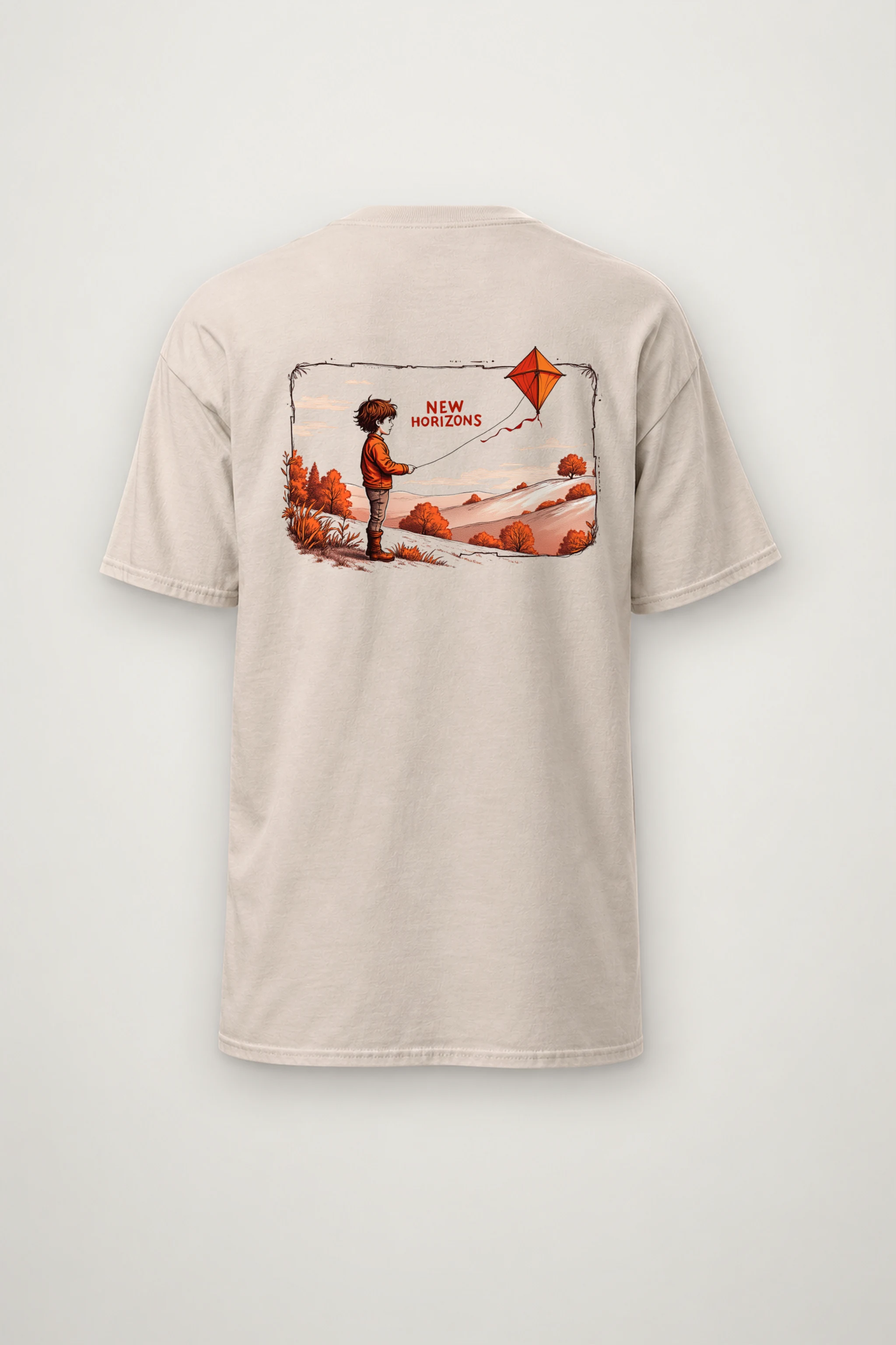 "Autumn Kite Flight" Heavyweight Unisex Crewneck T-shirt