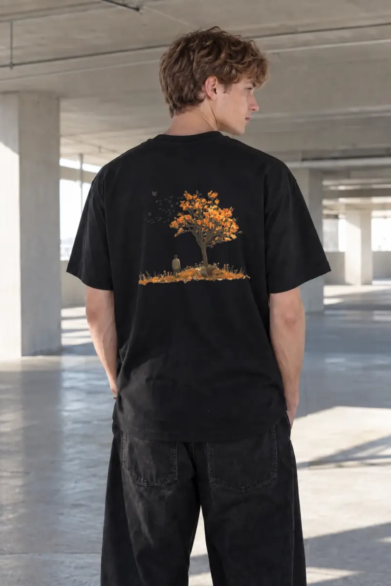 "Autumn Solitude" Heavyweight Unisex Crewneck T-shirt | Gildan 5000