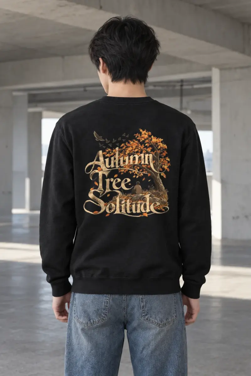 "Autumn Tree Solitude" Heavy Blend Unisex Crewneck Sweatshirt