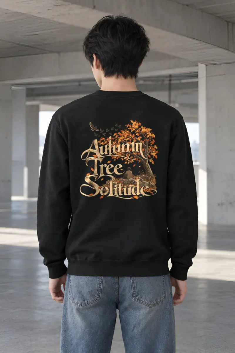 "Autumn Tree Solitude" Heavy Blend Unisex Crewneck Sweatshirt