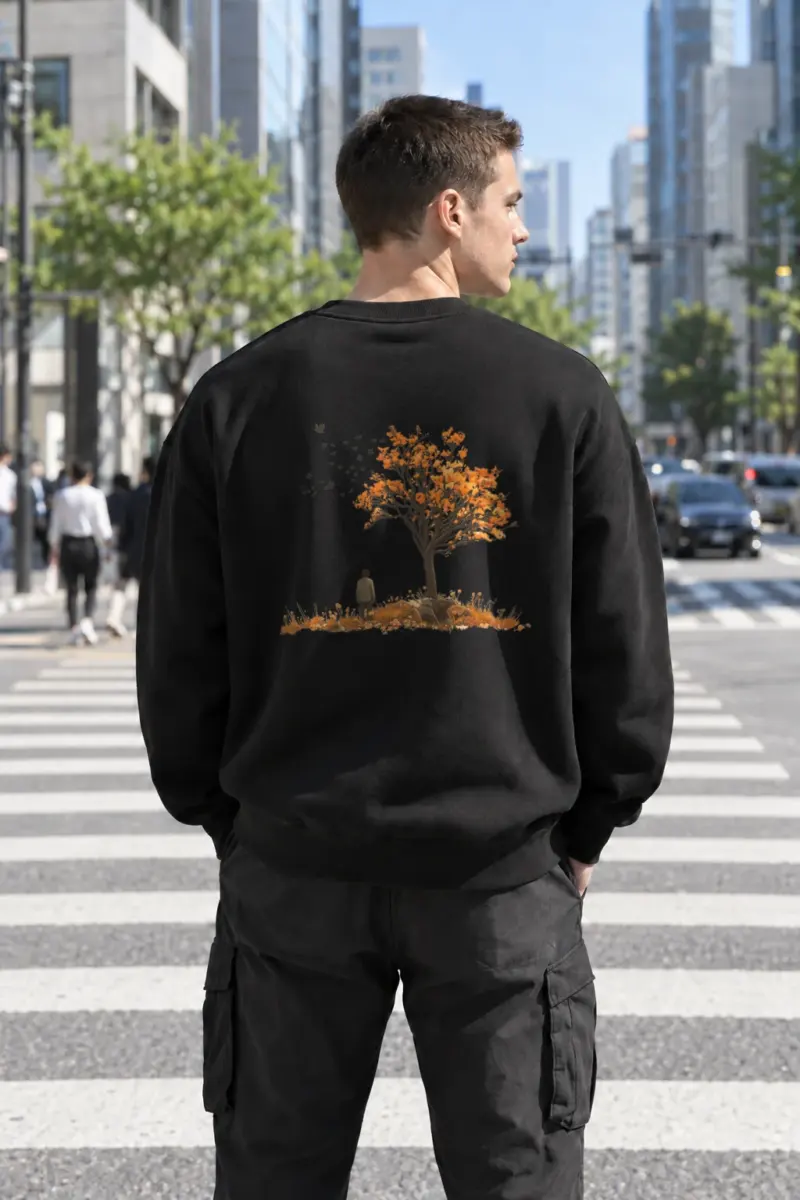 "Autumn Tree Solitude" Heavy Blend Unisex Crewneck Sweatshirt | Gildan 18000