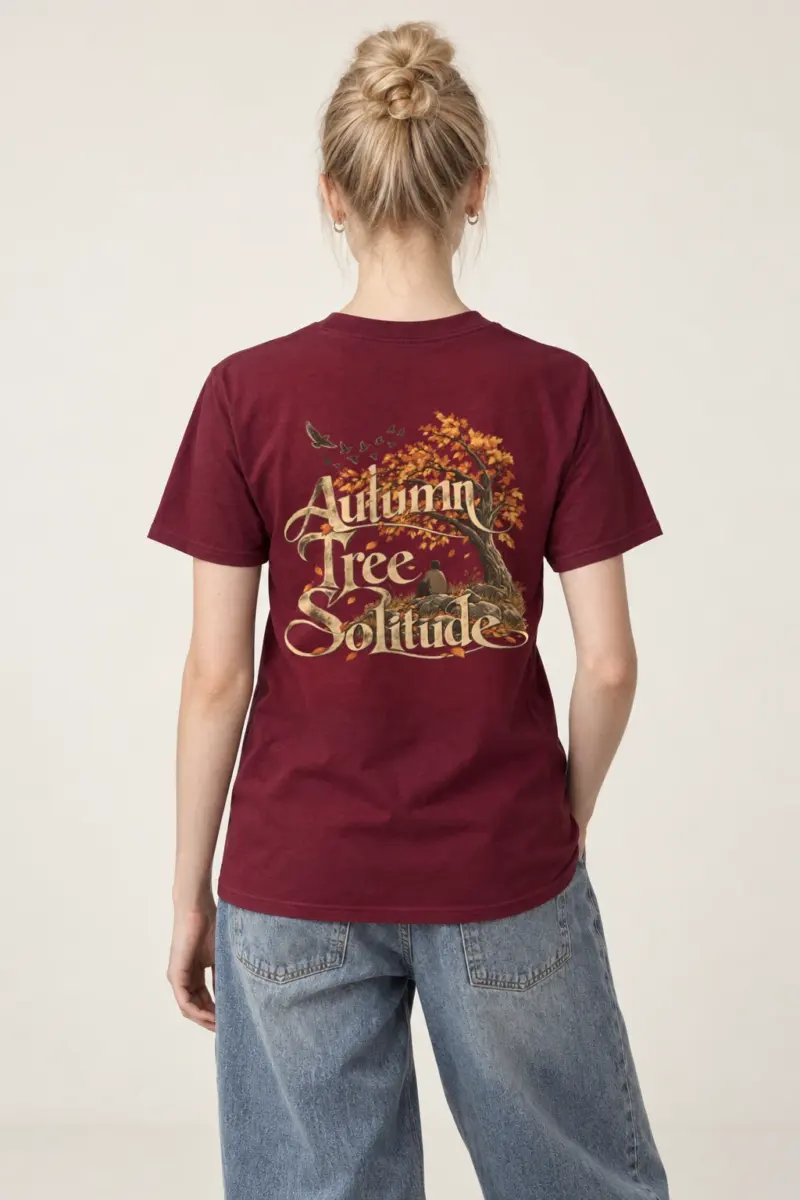 "Autumn Tree Solitude" Heavyweight Unisex Crewneck T-shirt