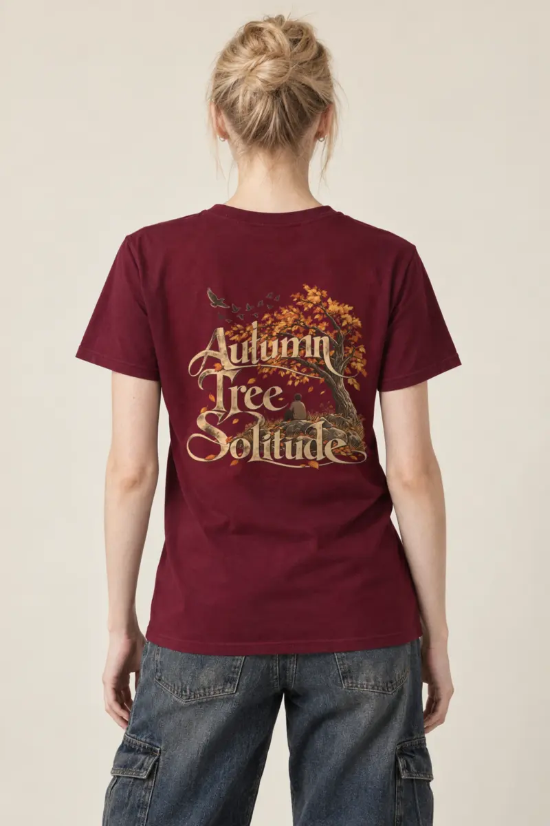 "Autumn Tree Solitude" Heavyweight Unisex Crewneck T-shirt