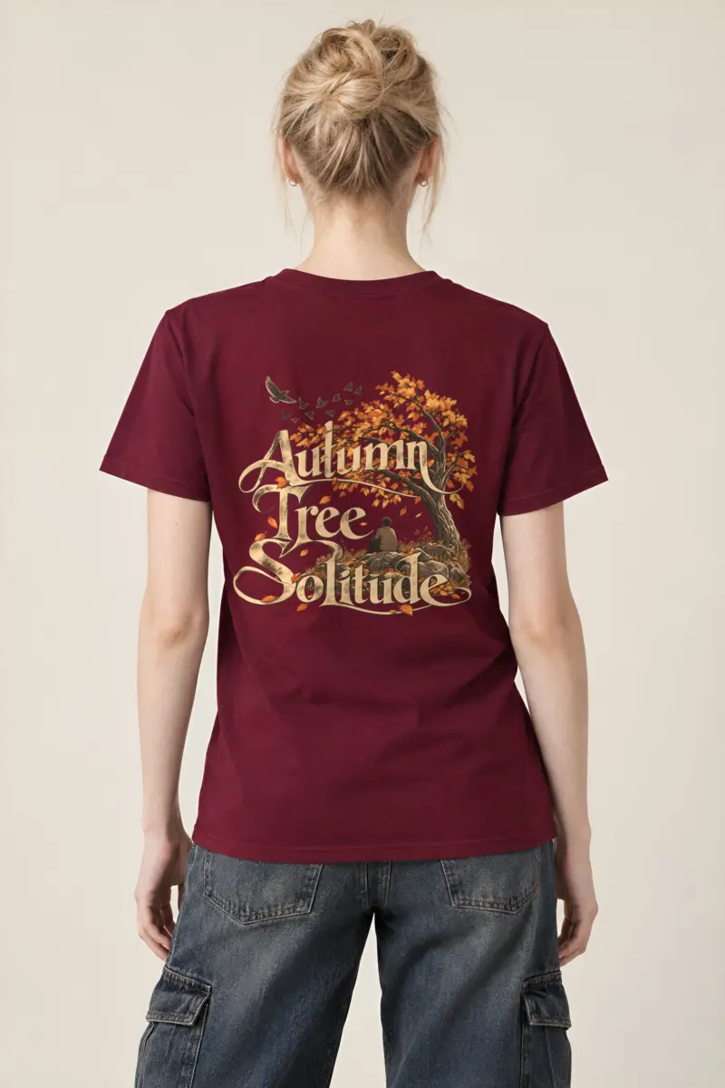 "Autumn Tree Solitude" Heavyweight Unisex Crewneck T-shirt