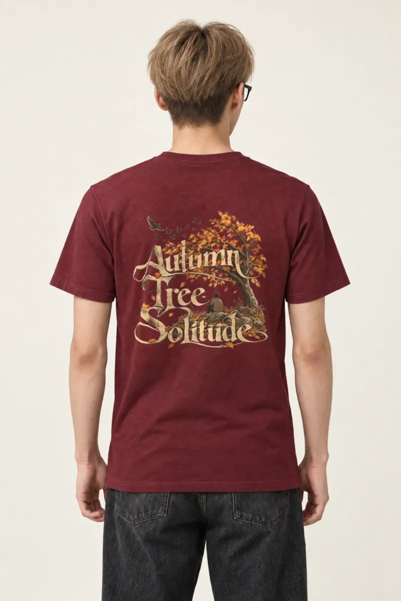 "Autumn Tree Solitude" Heavyweight Unisex Crewneck T-shirt