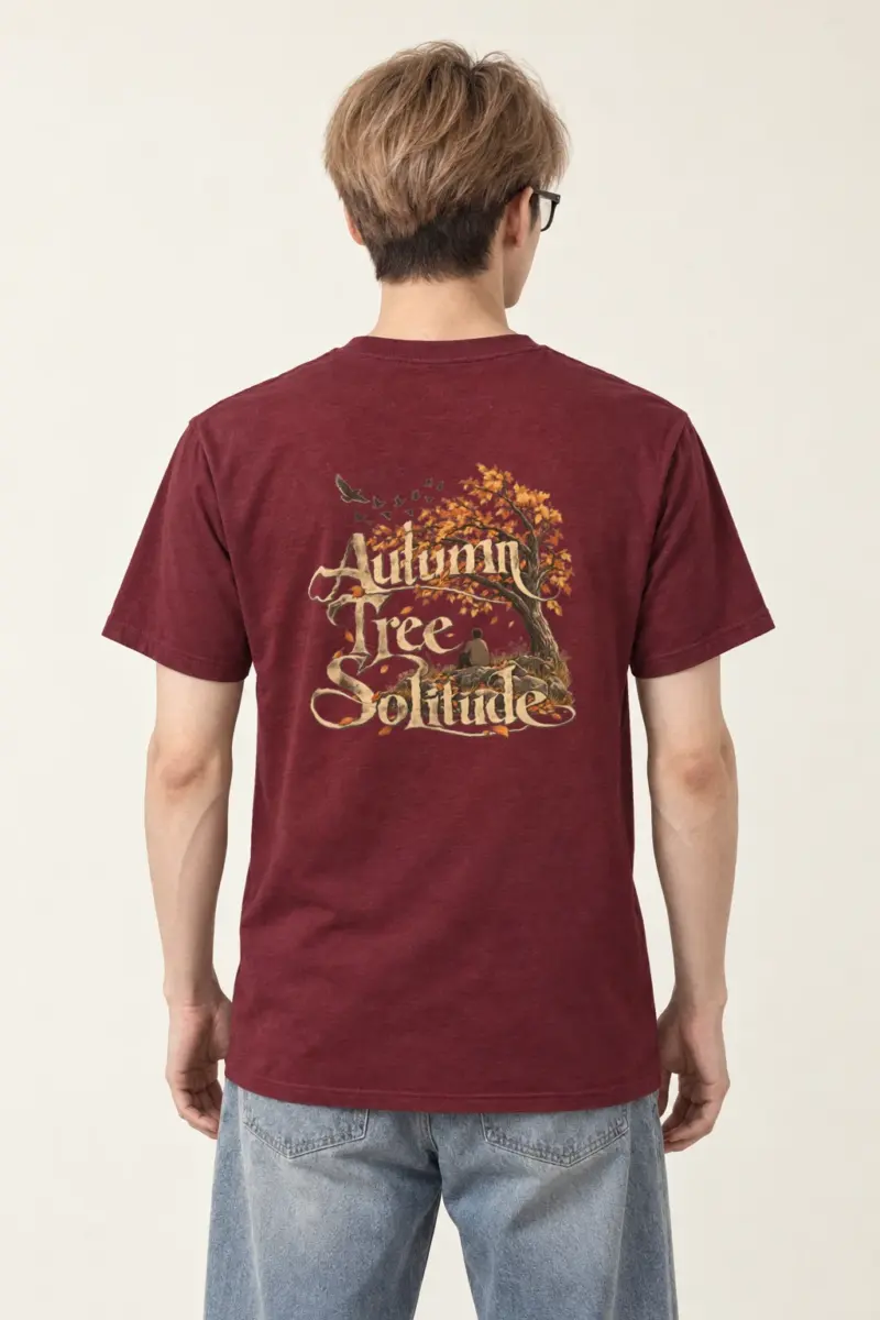 "Autumn Tree Solitude" Heavyweight Unisex Crewneck T-shirt