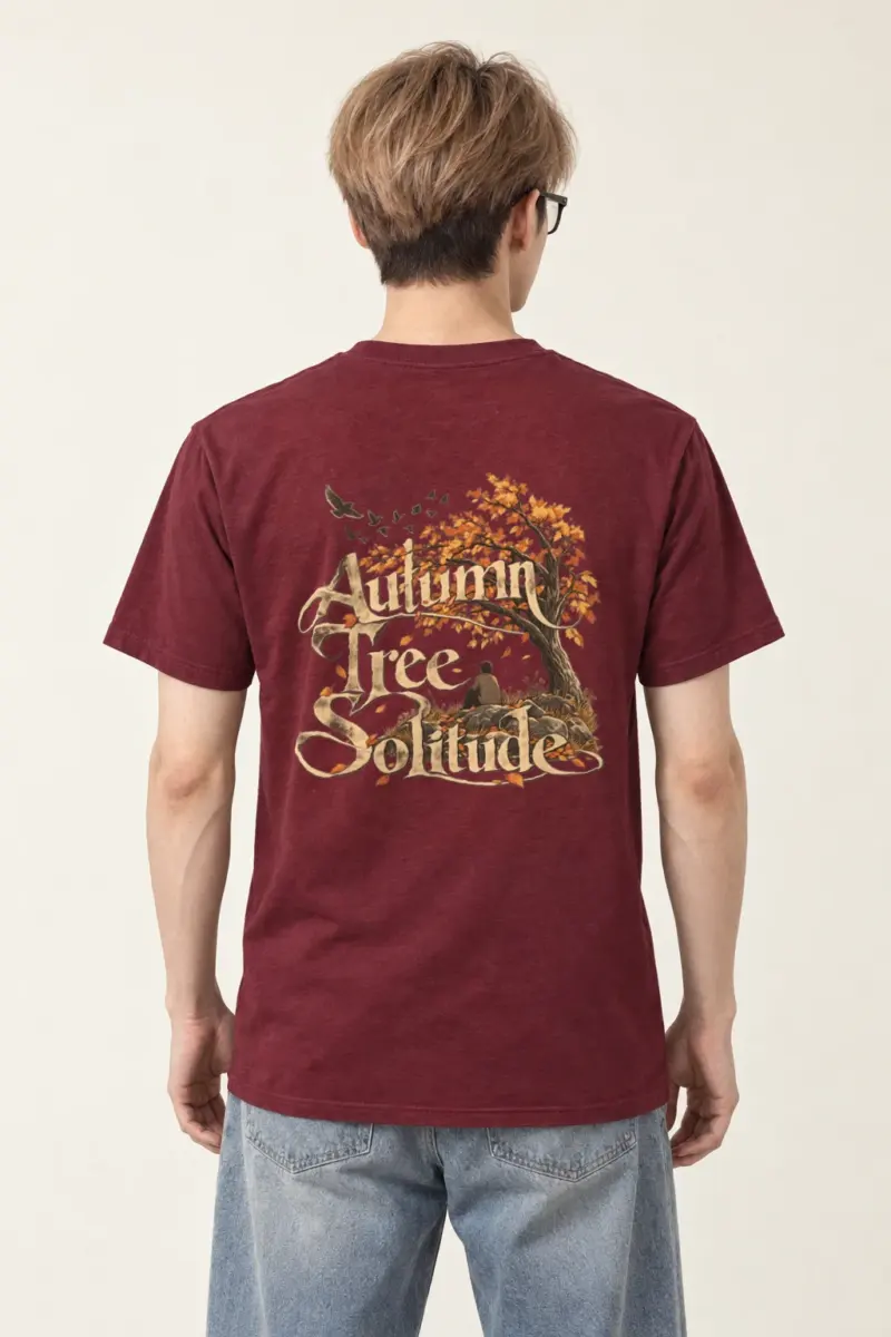 "Autumn Tree Solitude" Heavyweight Unisex Crewneck T-shirt