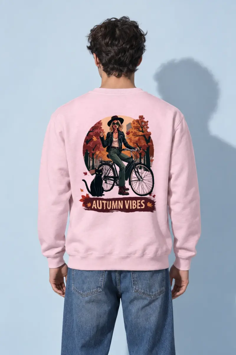 "Autumn Vibes Ride" Heavy Blend Unisex Crewneck Sweatshirt | Gildan 18000