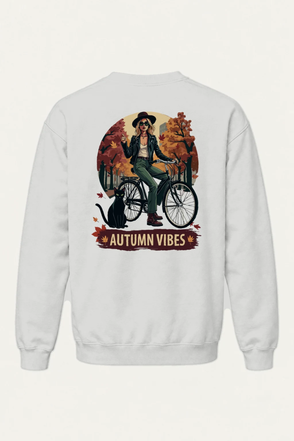 "Autumn Vibes Ride" Heavy Blend Unisex Crewneck Sweatshirt | Gildan 18000