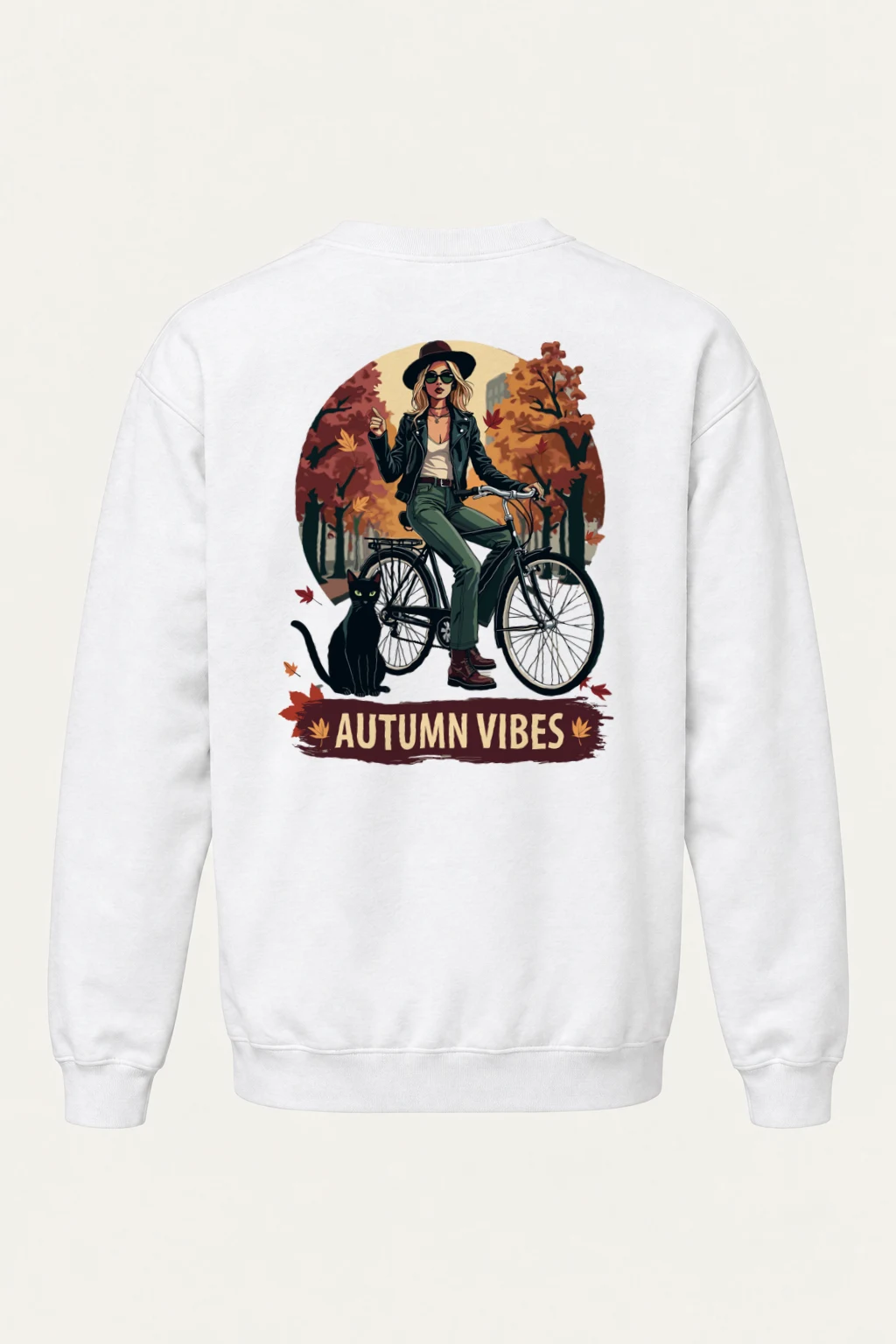"Autumn Vibes Ride" Heavy Blend Unisex Crewneck Sweatshirt | Gildan 18000