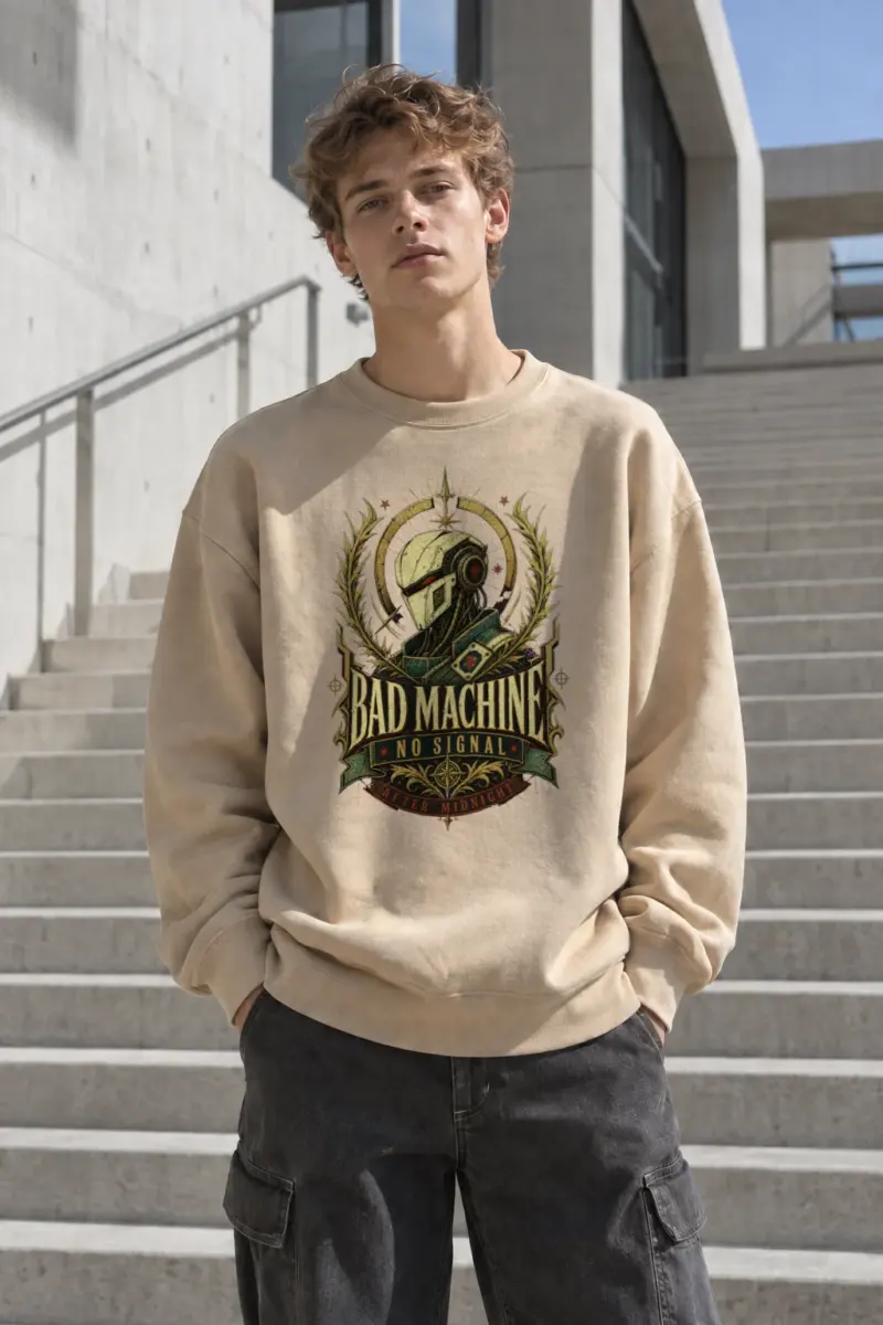 "Bad Machine No Signal" Heavy Blend Unisex Crewneck Sweatshirt | Gildan 18000