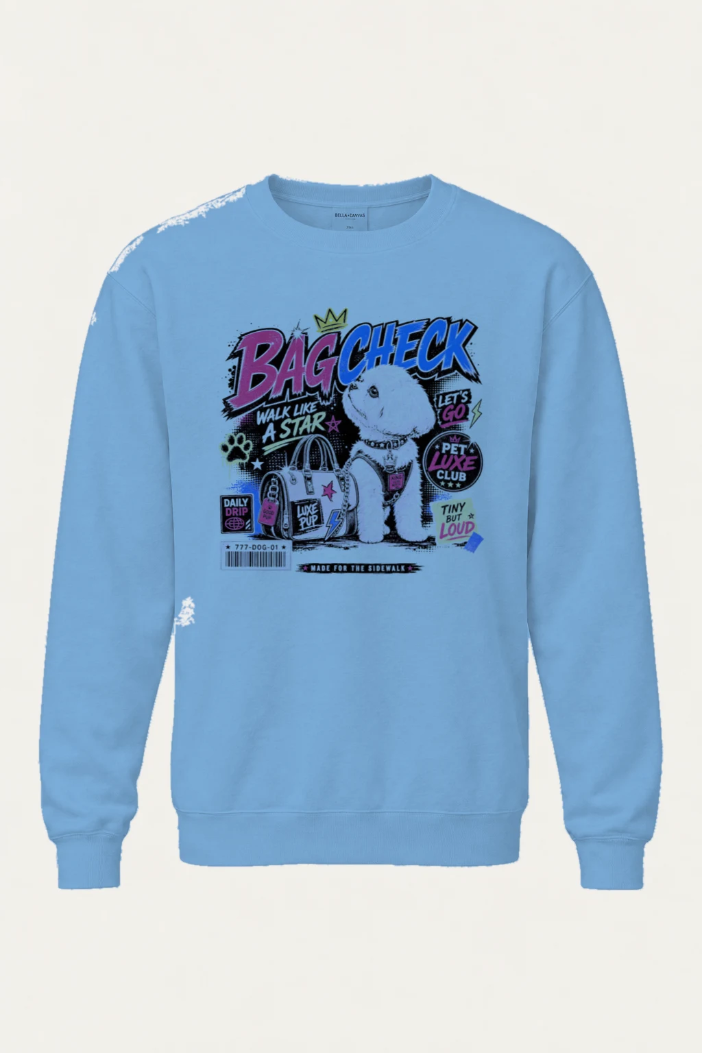 "Bag Check Pup" Heavy Blend Unisex Crewneck Sweatshirt | Gildan 18000