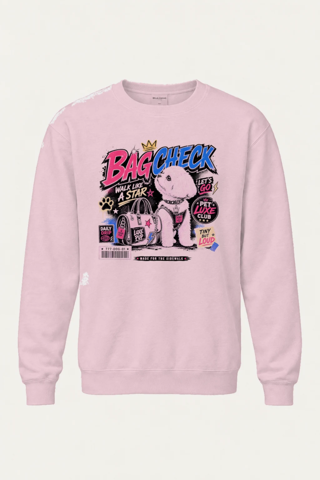 "Bag Check Pup" Heavy Blend Unisex Crewneck Sweatshirt | Gildan 18000