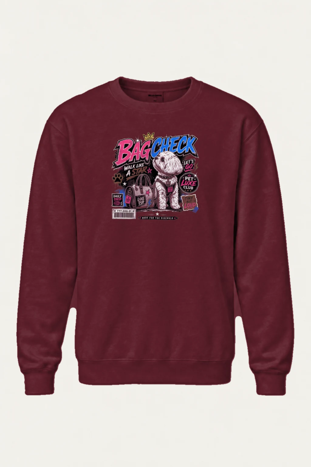"Bag Check Pup" Heavy Blend Unisex Crewneck Sweatshirt | Gildan 18000