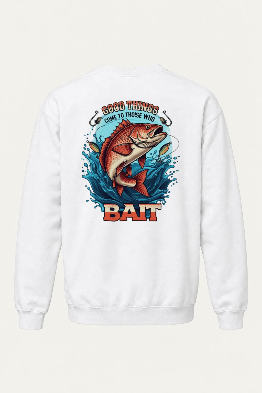 "Bait And Leap" Heavy Blend Unisex Crewneck Sweatshirt | Gildan 18000