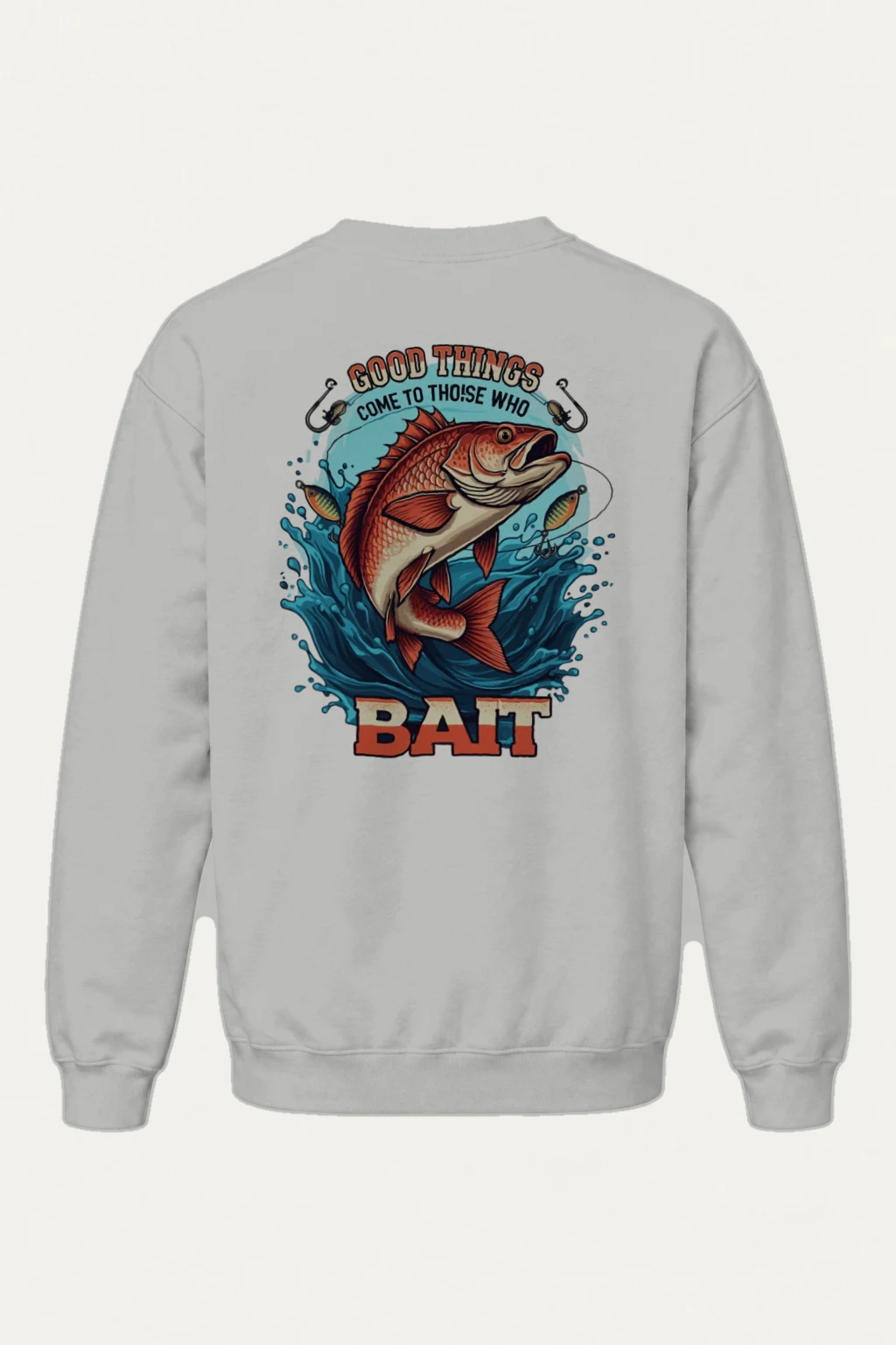"Bait And Leap" Heavy Blend Unisex Crewneck Sweatshirt | Gildan 18000