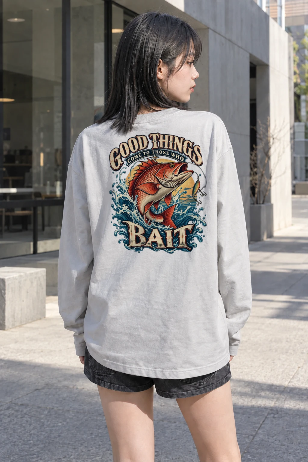 "Bait Brings Good Things" Unisex Longsleeve T-shirt | Gildan 2400