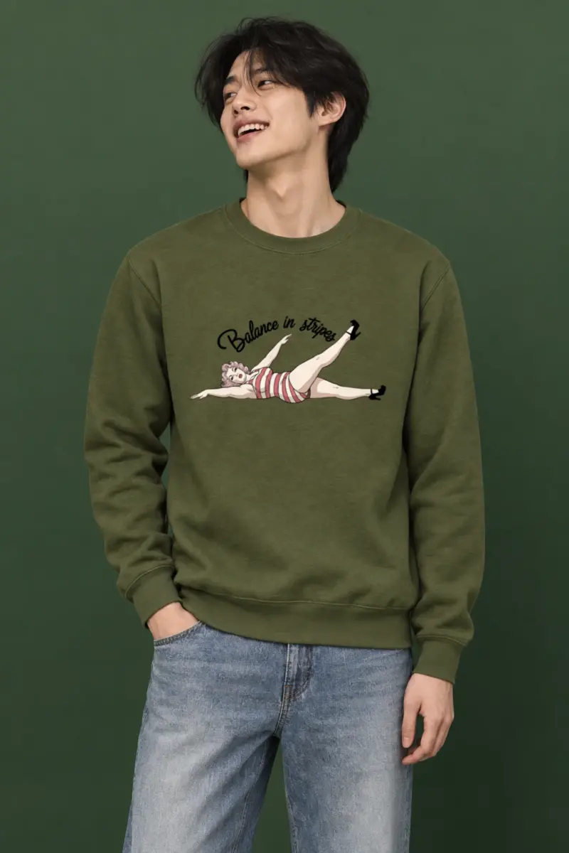 "Balance In Stripes" Heavy Blend Unisex Crewneck Sweatshirt