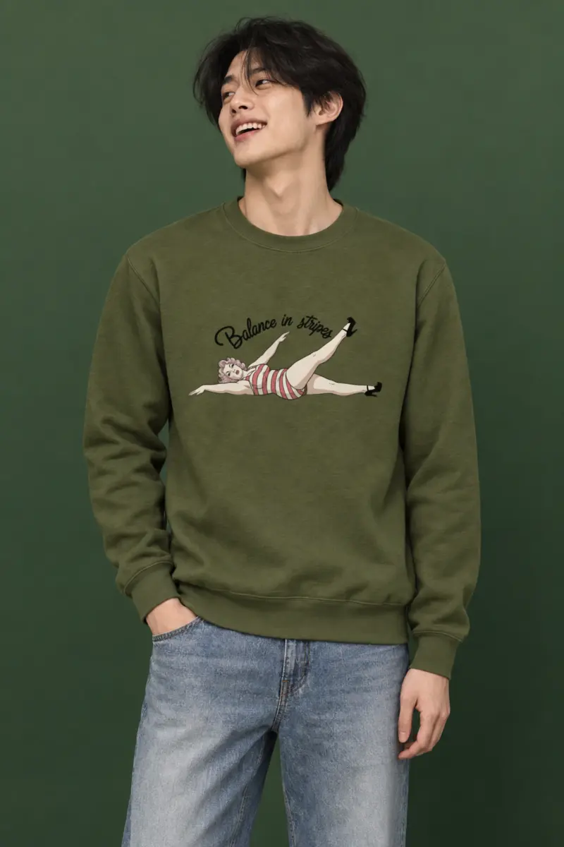 "Balance In Stripes" Heavy Blend Unisex Crewneck Sweatshirt