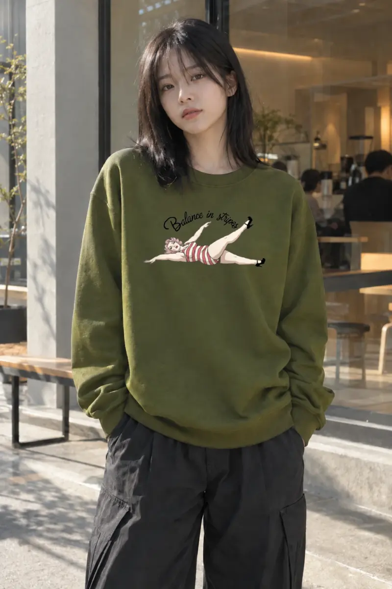 "Balance In Stripes" Heavy Blend Unisex Crewneck Sweatshirt | Gildan 18000